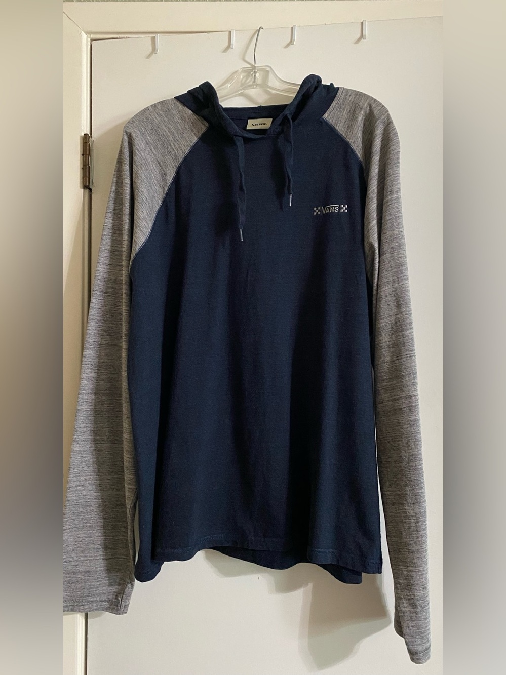 Vans Navy Pullover Hoodie with Gray Raglan Sleeves